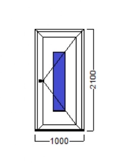 PVC ULAZNA VRATA – 100×210 – DECCO 70mm