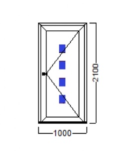 PVC ULAZNA VRATA – 100×210 – DECCO 70mm