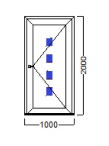 PVC ULAZNA VRATA – 100×200 – DECCO 70mm