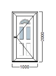 PVC ULAZNA VRATA – 100×200 – DECCO 70mm