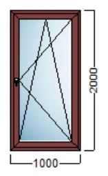PVC STOLARIJA U BOJI – Decco 70mm 6komora – ANTRACIT/ ZLATNI HRAST/ ORAH – 100×200 cm