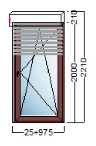 PVC STOLARIJA U BOJI S ROLETOM – 100×200 cm