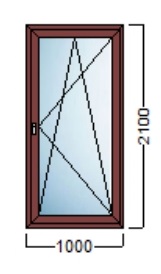 PVC STOLARIJA U BOJI – Decco 70mm 6komora – ANTRACIT/ ZLATNI HRAST/ ORAH – 100×210 cm