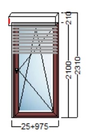 PVC STOLARIJA U BOJI S ROLETOM – 100×210 cm