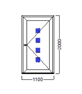 PVC ULAZNA VRATA – 110×200 – DECCO 70mm