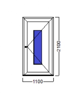 PVC ULAZNA VRATA – 110×210 – DECCO 70mm
