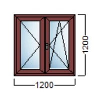 PVC STOLARIJA U BOJI – Decco 70mm 6komora – ANTRACIT/ ZLATNI HRAST/ ORAH – 120×120 cm- dvokrilni