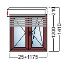 PVC STOLARIJA U BOJI S ROLETOM – 120×120 cm – DVOKRILNI