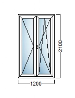 PVC BALKONSKA VRATA 120×210 – DECCO 70mm