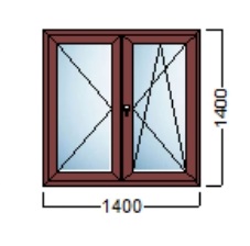 PVC STOLARIJA U BOJI – Decco 70mm 6komora – ANTRACIT/ ZLATNI HRAST/ ORAH – 140×140 cm