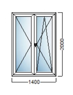 PVC BALKONSKA VRATA 140×200 – DECCO 70mm