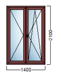 PVC STOLARIJA U BOJI – Decco 70mm 6komora – ANTRACIT/ ZLATNI HRAST/ ORAH – 140×210 cm