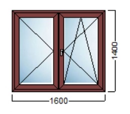 PVC STOLARIJA U BOJI – Decco 70mm 6komora – ANTRACIT/ ZLATNI HRAST/ ORAH – 160×140 cm