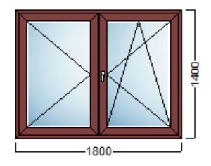 PVC STOLARIJA U BOJI – Decco 70mm 6komora – ANTRACIT/ ZLATNI HRAST/ ORAH – 180×140 cm