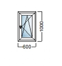 PVC PROZOR JEDNOKRILNI 60×100 – DECCO 70mm