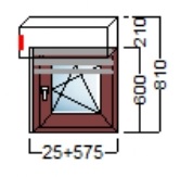 PVC STOLARIJA U BOJI S ROLETOM – 60×60 cm