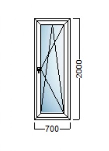PVC BALKONSKA VRATA 70×200 – DECCO 70mm