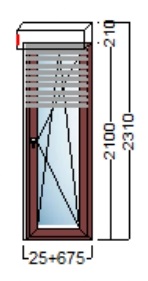 PVC STOLARIJA U BOJI S ROLETOM – 70×210 cm