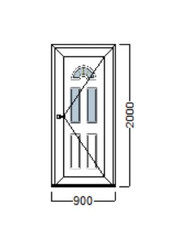 PVC ULAZNA VRATA – 90×200 – DECCO 70mm