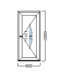 PVC ULAZNA VRATA – 90×200 – DECCO 70mm