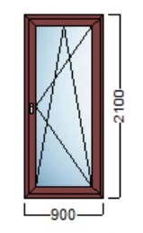 PVC STOLARIJA U BOJI – Decco 70mm 6komora – ANTRACIT/ ZLATNI HRAST/ ORAH – 90×210 cm
