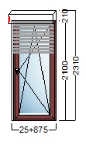 PVC STOLARIJA U BOJI S ROLETOM – 90×210 cm