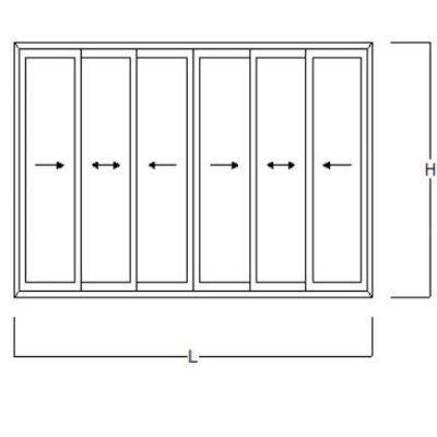 LU KLIZNA STIJENA ŠIBER ŠESTEROKRILNI 440×220