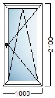 PVC BALKONSKA VRATA 100×210 – KOMMERLING 70 AD