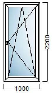 PVC BALKONSKA VRATA 100×220 – KOMMERLING 70 AD