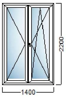 PVC BALKONSKA VRATA 140×220 – KOMMERLING 76 AD