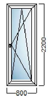 PVC BALKONSKA VRATA 80×220 – KOMMERLING 70 AD