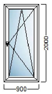 PVC BALKONSKA VRATA 90×200-SALAMANDER–NJEMAČKA KVALITETA