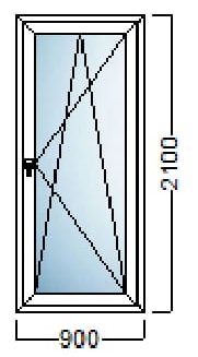 PVC BALKONSKA VRATA JEDNOKRILNA 90×210-SALAMANDER bluEvolution 82MD