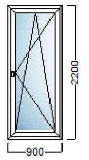 PVC BALKONSKA VRATA 90×220-SALAMANDER–NJEMAČKA KVALITETA