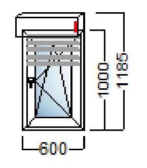 PVC PROZOR 60×100 ALU ROLETA-SALAMANDER