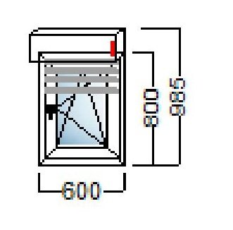 PVC PROZOR 60×80 ALU ROLETA – KOMMERLING 70 AD