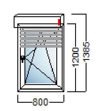 PVC PROZOR 80×120 ALU ROLETA-SALAMANDER