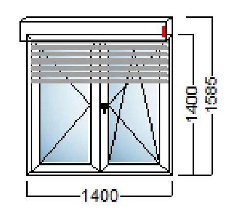 PVC PROZOR 140×140 PVC ROLETA – KOMMERLING 76 AD