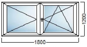PVC PROZOR DVOKRILNI 180×120-KOMMERLING