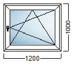 PVC PROZOR JEDNOKRILNI 120×100-KOMMERLING