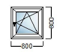 PVC PROZOR JEDNOKRILNI 80×80-KOMMERLING 76 AD