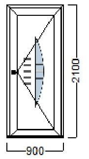 PVC ULAZNA VRATA – 90×210 – DECCO 70mm